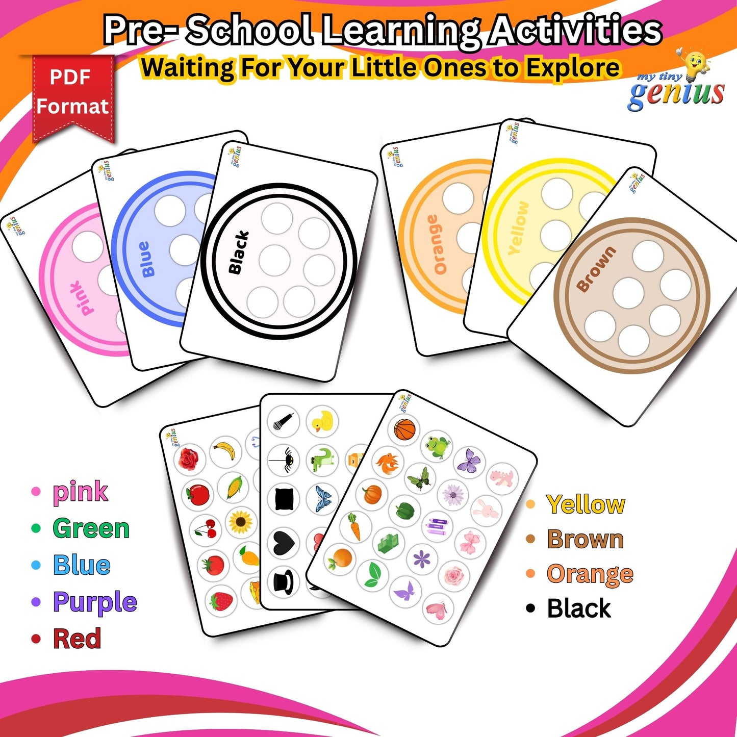 Color Sorting Activity Sheets – Printable PDF Pack for Ages 2 to 5 | 9 Fun & Educational Worksheets