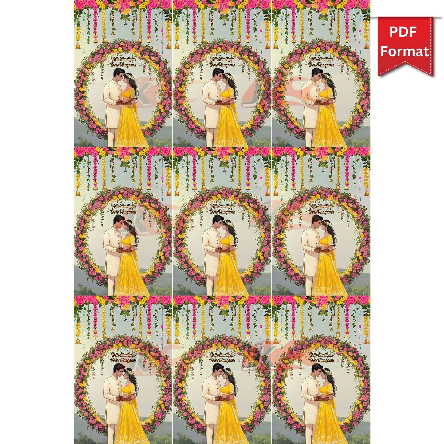 Bangle Holder Return Favor Printable | Haldi Mehendi Wedding Gift