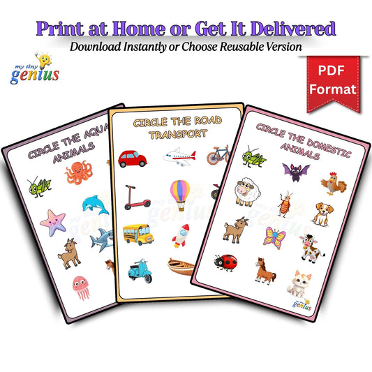 Circle the Picture Activity Pack – Printable PDF Worksheets for Ages 3 to 6 | 8 Fun & Focused Topics
