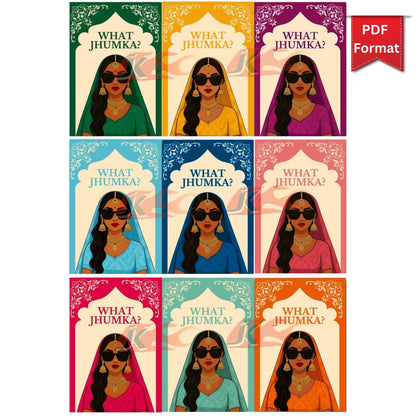 Jhumka Return Favor Holder Printable | Haldi Mehendi Wedding Gift