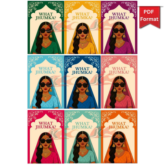 Jhumka Return Favor Holder Printable | Haldi Mehendi Wedding Gift