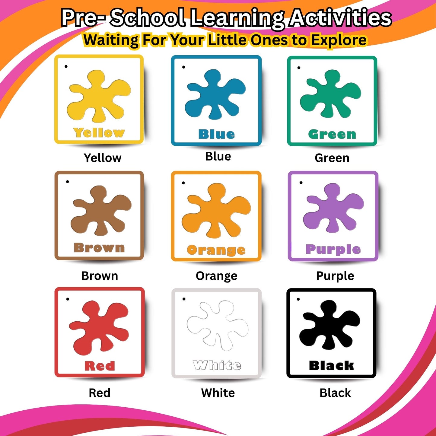 Color Splash Card Pack: Educational Fun for Ages 2 to 4