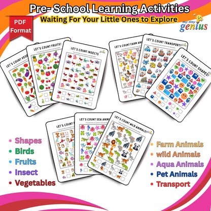 I Spy Activity Sheets – Printable PDF Pack for Ages 3 to 6 | 10 Themed Worksheets