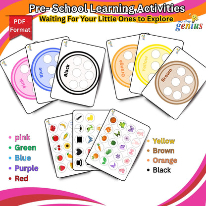 Color Sorting Activity Sheets – Printable PDF Pack for Ages 2 to 5 | 9 Fun & Educational Worksheets